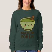 Sweatshirt Sticker à bol mignon Matcha (Devant)