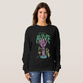 Sweatshirt Still Alive Pastel Goth Shaka Skeleton Hand Occult (Devant entier)