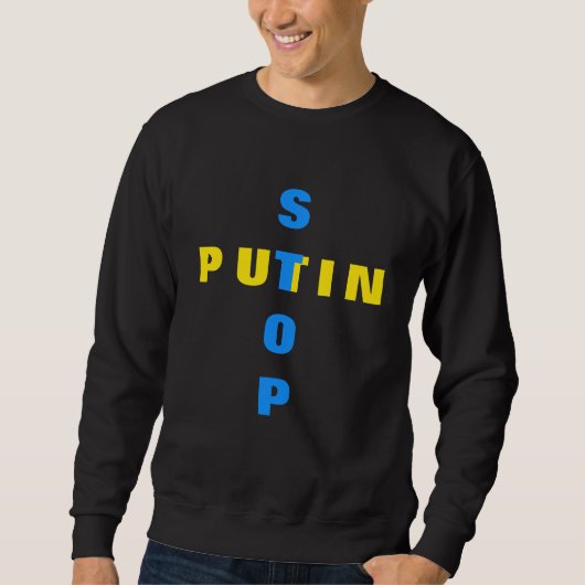 Sweatshirt Stop Poutine Stop War T-shirt Ukraine drapeau ukra (Devant)