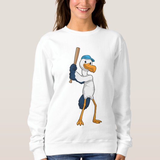 Sweatshirt Stork au baseball avec batte de baseball (Devant)