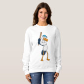 Sweatshirt Stork au baseball avec batte de baseball (Devant entier)
