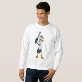 Sweatshirt Stork au baseball avec batte de baseball (Devant entier)