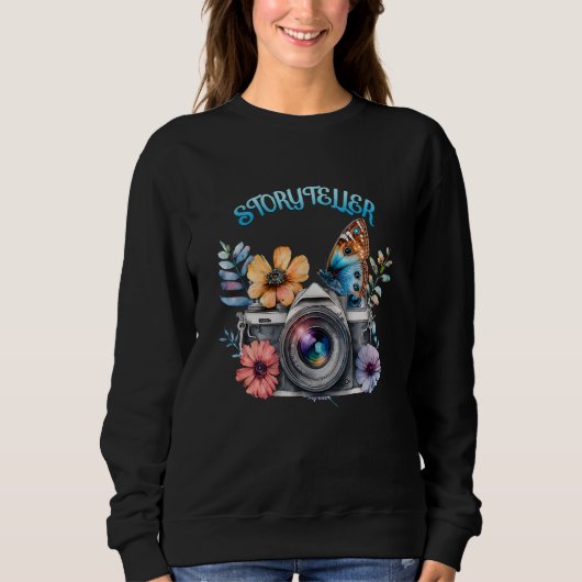 Sweatshirt Storyteller Camera Photography Butterfly Photograp (Devant)
