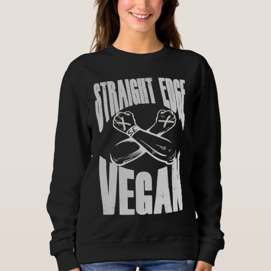 Sweatshirt Straight Edge Vegan Anti Drug Punk (Devant)