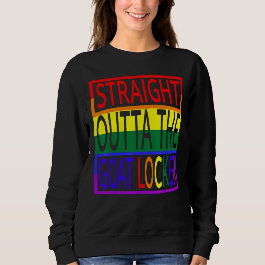 Sweatshirt Straight Outta The Goat Locker Navy Chief Rainbow (Devant)