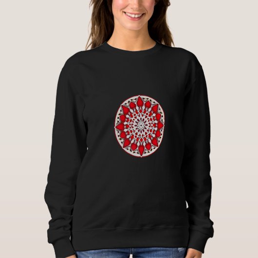 Sweatshirt Strawberry Mandala Red Berry Fruit Pattern Food (Devant)