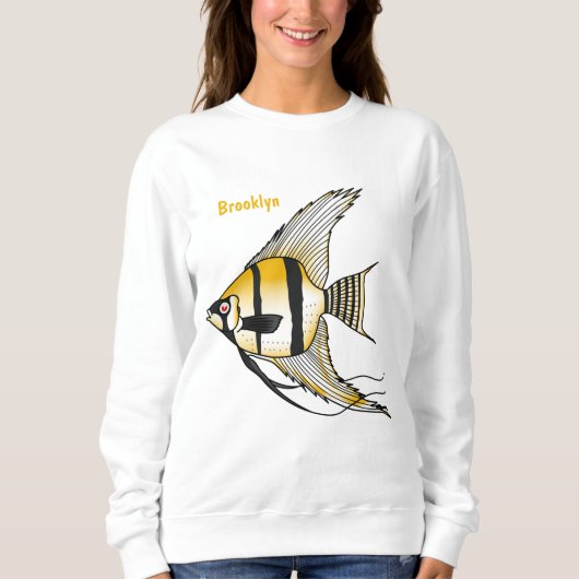 Sweatshirt Striped angelfish cartoon (Devant)