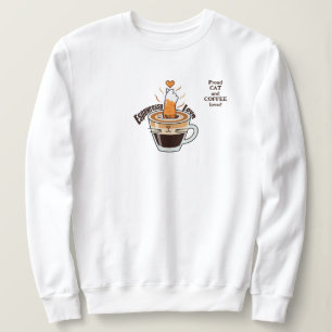 Sweatshirt Style drôle amateur de café chat rustique cosy