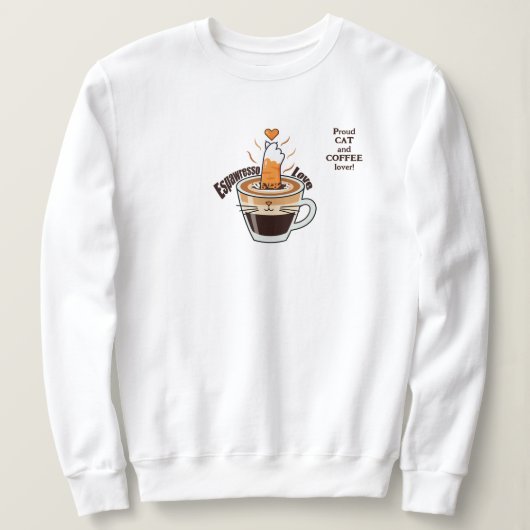 Sweatshirt Style drôle amateur de café chat rustique cosy  (Design devant)