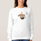 Sweatshirt Style drôle amateur de café chat rustique cosy  (Devant)