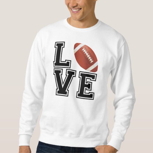 Sweatshirt Style d'université du football d'amour (Devant)