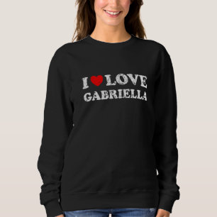 Sweatshirt Style Grunge Détresse Usé J'Aime Gabriella