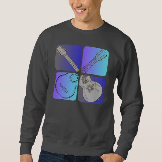 Sweatshirt Style guitare Cool design musicien (Devant)