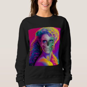 SWEATSHIRT STYLE HALLOWEEN VISAGE DE CRÂNE COLORÉ MODERNE