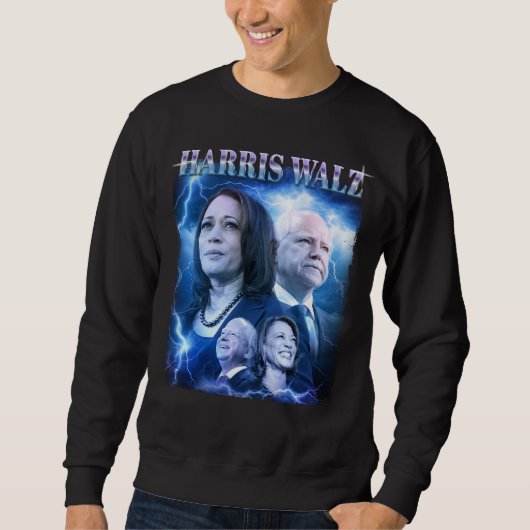 Sweatshirt Style Harris Walz Retro 90s (Devant)