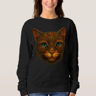 Sweatshirt Style peinture à l'huile Chat