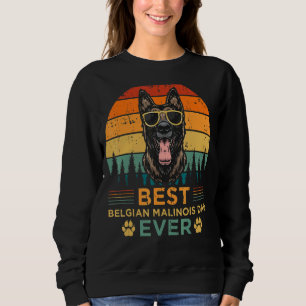 Sweatshirt Style Rétro Meilleur Malinois Belge Papa Jamais Fa