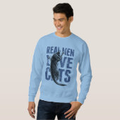 Sweatshirt Style strident de vrais d'hommes chats d'amour (Devant entier)