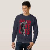 Sweatshirt Style strident de vrais d'hommes chats d'amour (Devant entier)