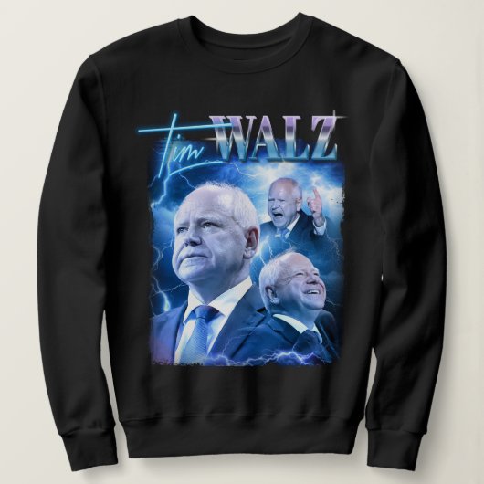 Sweatshirt Style Tim Walz Retro 90s (Design devant)