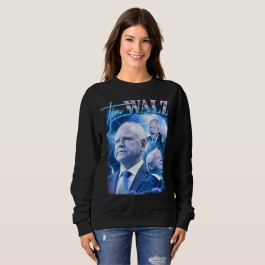 Sweatshirt Style Tim Walz Retro 90s (Devant entier)
