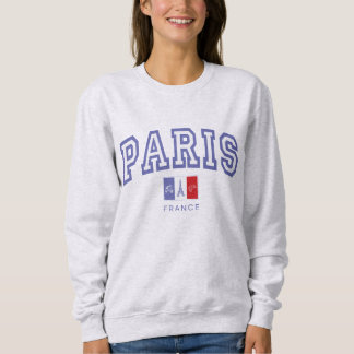 Sweatshirt Style Varsity Vintage Paris Français