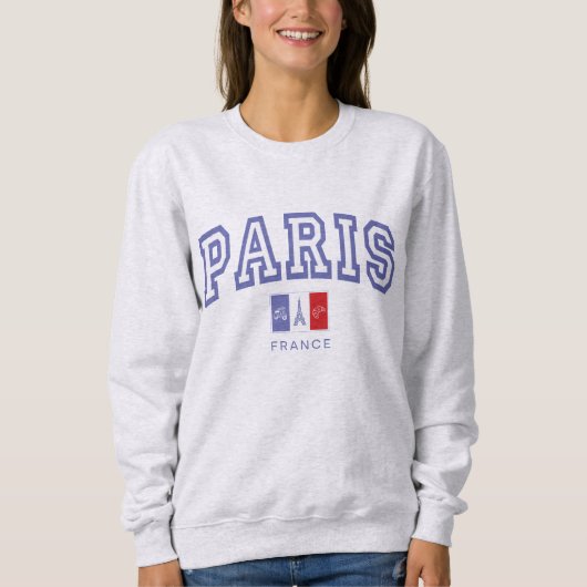 Sweatshirt Style Varsity Vintage Paris Français (Devant)