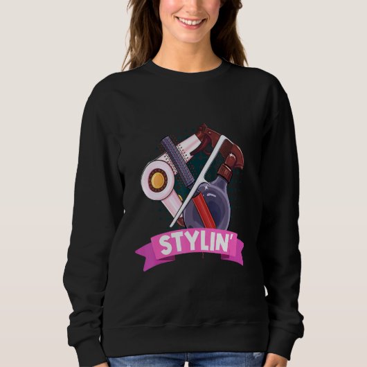 Sweatshirt Stylin Beauticier Outils Beauté Parlant Coiffure S (Devant)