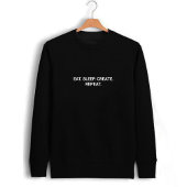 Sweatshirt Stylish Black Eat Sleep Créer Slogan Répéter