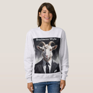 Sweatshirt Stylish horned figure in sharp formal attire art