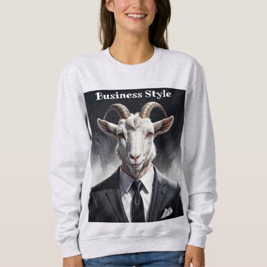 Sweatshirt Stylish horned figure in sharp formal attire art (Devant)