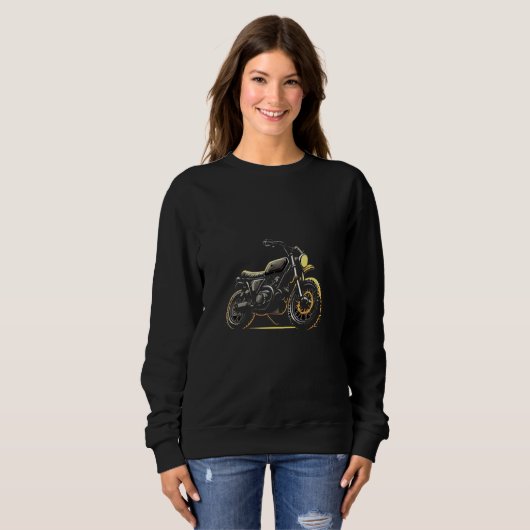 Sweatshirt Stylish Scrambler Motorcycle (Devant entier)