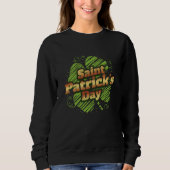 Sweatshirt Stylized Four Leaf C Shamrock For St Patricks Day (Devant)