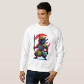 Sweatshirt Sudadera Gato Samurái (Devant entier)