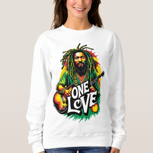 Sweatshirt Sudadera One Love el Rey del Reggae (Devant)