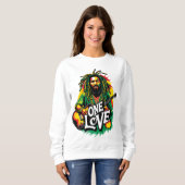 Sweatshirt Sudadera One Love el Rey del Reggae (Devant entier)