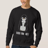 Sweatshirt sudo rm rf Programmeur d'ordinateur Linux (Devant)