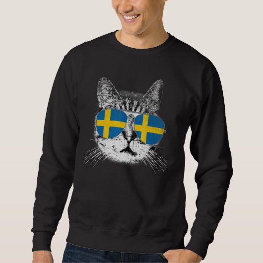 Sweatshirt Suède Drapeau Pays Racines Cat Pride (Devant)