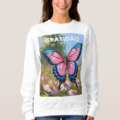 Sweatshirt Suéter Básico Feminino borboleta (Devant)