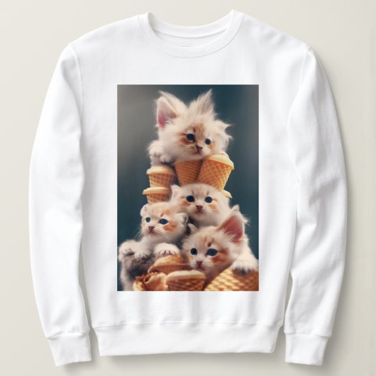 Sweatshirt Suéter gatinhos e sorvetes (Design devant)