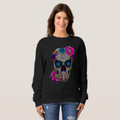 Sweatshirt Sugar Skull Day Of The Dead Cool Bone Head Skulls  (Devant entier)