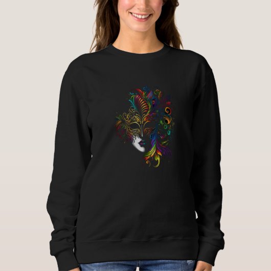 Sweatshirt Sugar Skull Mardi Gras (Devant)
