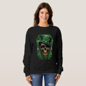Sweatshirt Sugar Skull St Patricks Day Irish Skull Leprechaun (Devant entier)