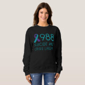 Sweatshirt Suicide Prevention 988 Suicide Awareness Front and (Devant entier)