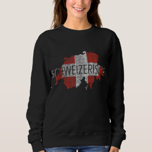 Sweatshirt Suisse Carte Drapeau Souvenir - Schweiz en détress