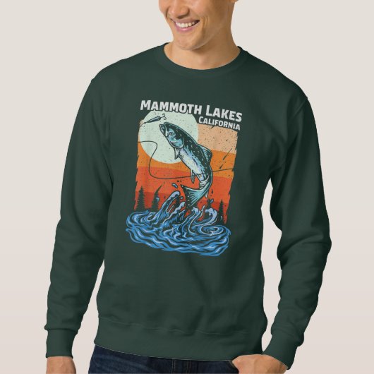Sweatshirt Summer Fishing Retro Sunset California Mammoth (Devant)