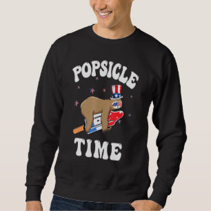 Sweatshirt Summer Popsictime Sloth Ice Crème Stick Vacatio