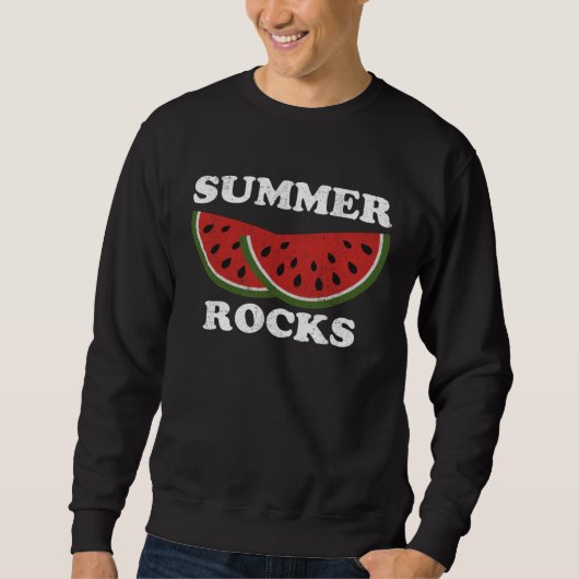 Sweatshirt Summer Rocks  Watermelon Retro Cute Watermelons (Devant)