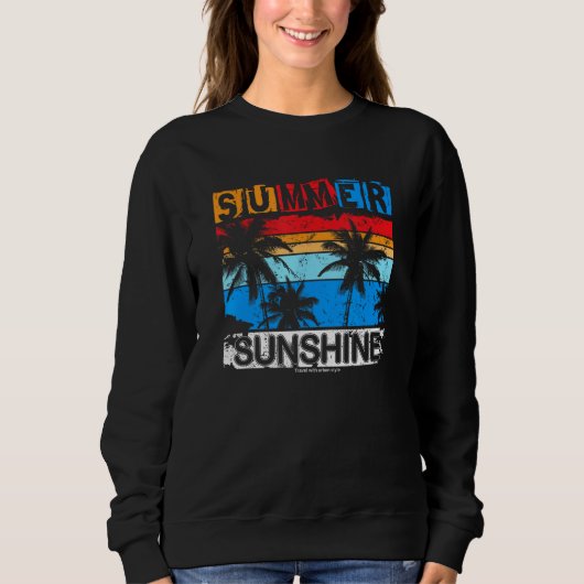 Sweatshirt Summer Sunshine Feelings Beach Palm Trees Holiday  (Devant)