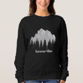 Sweatshirt Summer Vibes Mountain, Adventure Uniq Design For S (Devant)